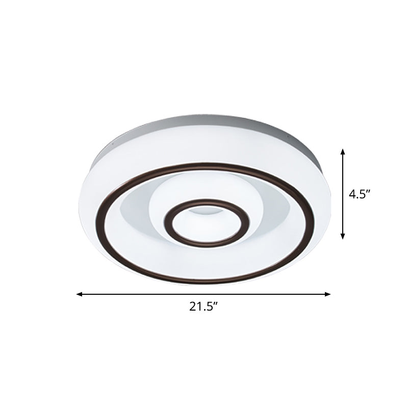 Dual Circle Acrylic Flush Mounted Light Modern Black and White LED Ceiling Lamp in 3 Color Light Clearhalo 'Ceiling Lights' 'Close To Ceiling Lights' 'Close to ceiling' 'Flush mount' Lighting' 781318