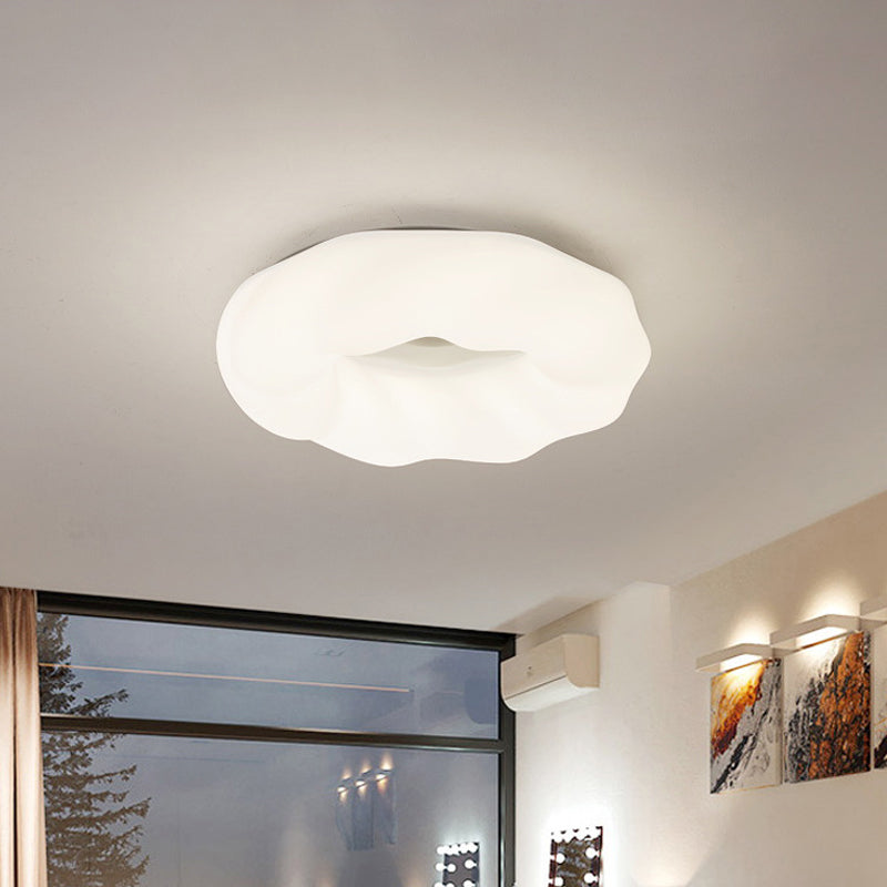 Donut LED Ceiling Light Fixture Simple Acrylic Bedroom Flush Mount Recessed Lighting in White White Clearhalo 'Ceiling Lights' 'Close To Ceiling Lights' 'Close to ceiling' 'Flush mount' Lighting' 781319