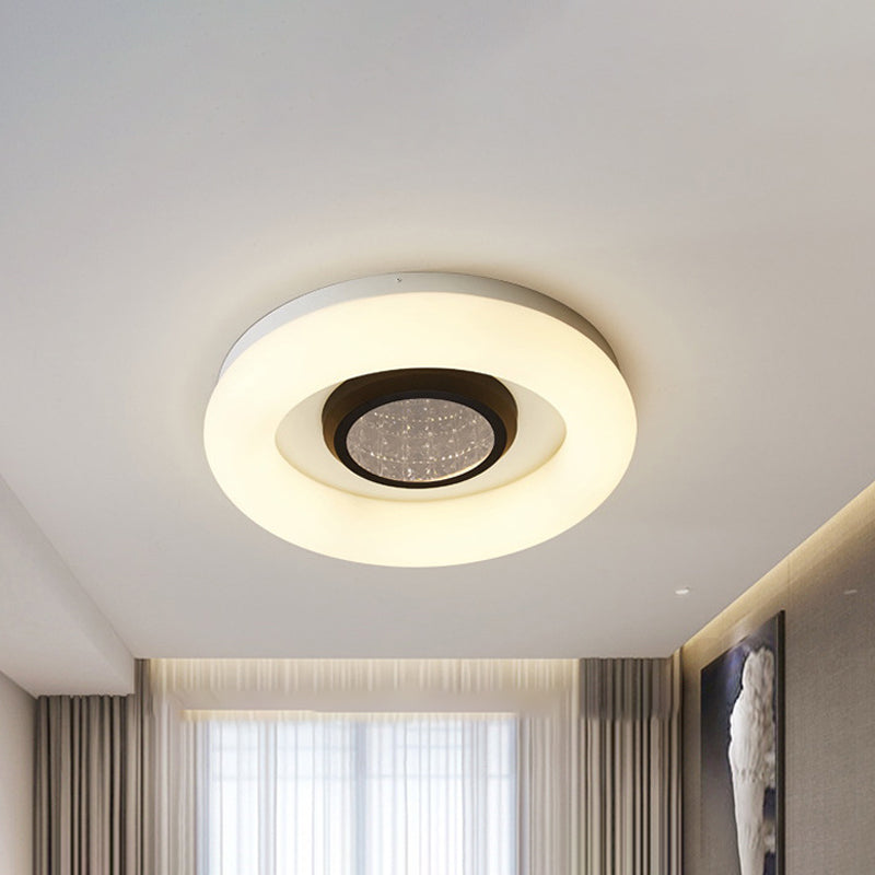 Bedroom LED Ceiling Flush Minimalist Black/Grey/Silver Flush Mount Light with Ring Acrylic Shade Black Clearhalo 'Ceiling Lights' 'Close To Ceiling Lights' 'Close to ceiling' 'Flush mount' Lighting' 781327