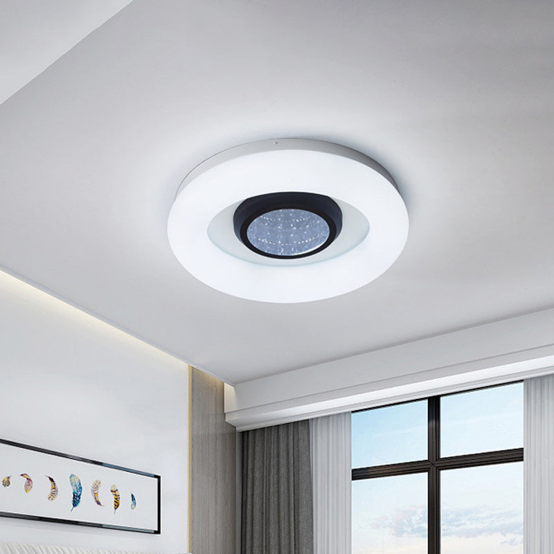 Bedroom LED Ceiling Flush Minimalist Black/Grey/Silver Flush Mount Light with Ring Acrylic Shade Clearhalo 'Ceiling Lights' 'Close To Ceiling Lights' 'Close to ceiling' 'Flush mount' Lighting' 781328