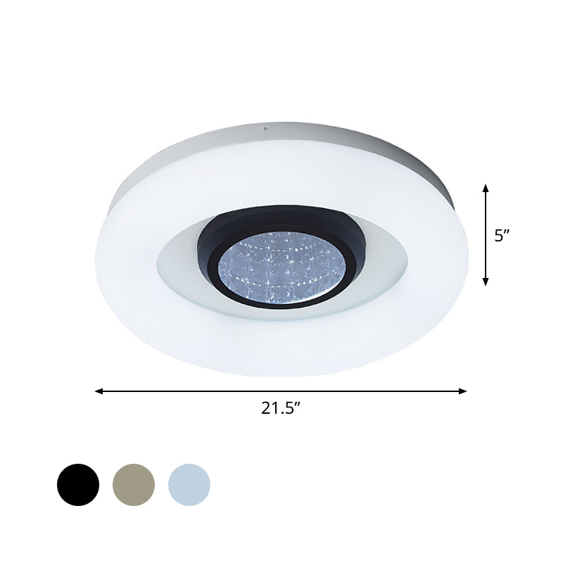 Bedroom LED Ceiling Flush Minimalist Black/Grey/Silver Flush Mount Light with Ring Acrylic Shade Clearhalo 'Ceiling Lights' 'Close To Ceiling Lights' 'Close to ceiling' 'Flush mount' Lighting' 781330