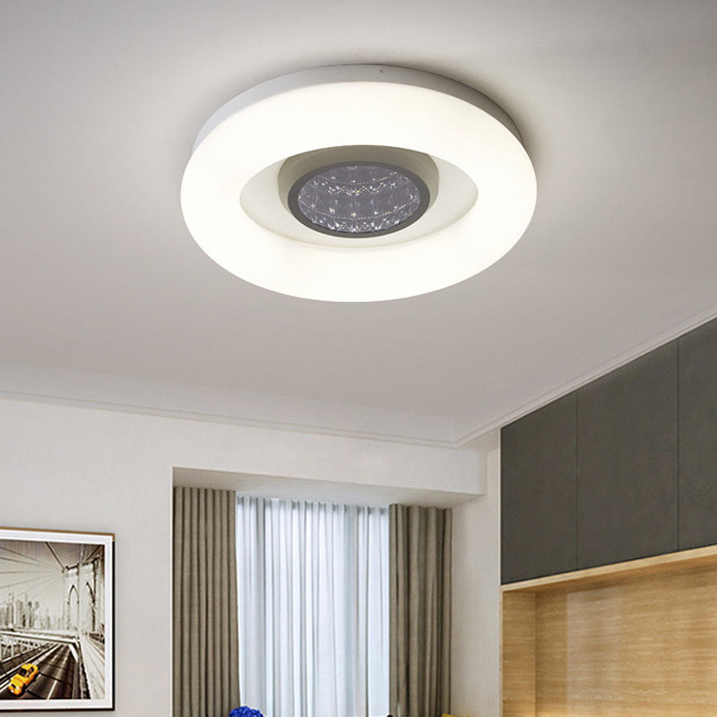 Bedroom LED Ceiling Flush Minimalist Black/Grey/Silver Flush Mount Light with Ring Acrylic Shade Grey Clearhalo 'Ceiling Lights' 'Close To Ceiling Lights' 'Close to ceiling' 'Flush mount' Lighting' 781331