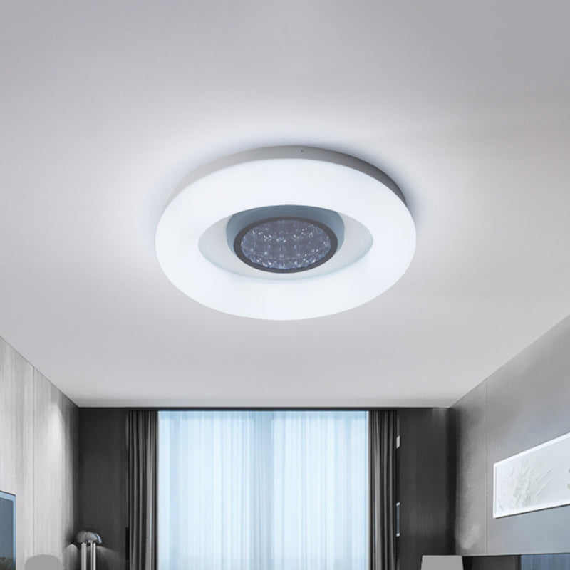 Bedroom LED Ceiling Flush Minimalist Black/Grey/Silver Flush Mount Light with Ring Acrylic Shade Clearhalo 'Ceiling Lights' 'Close To Ceiling Lights' 'Close to ceiling' 'Flush mount' Lighting' 781332