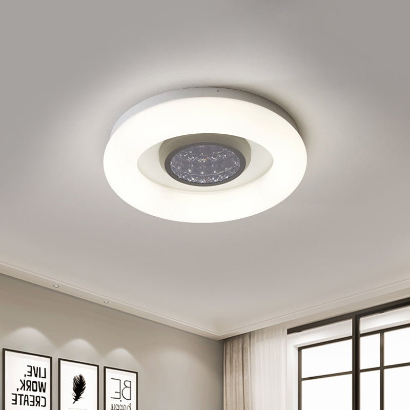 Bedroom LED Ceiling Flush Minimalist Black/Grey/Silver Flush Mount Light with Ring Acrylic Shade Clearhalo 'Ceiling Lights' 'Close To Ceiling Lights' 'Close to ceiling' 'Flush mount' Lighting' 781333