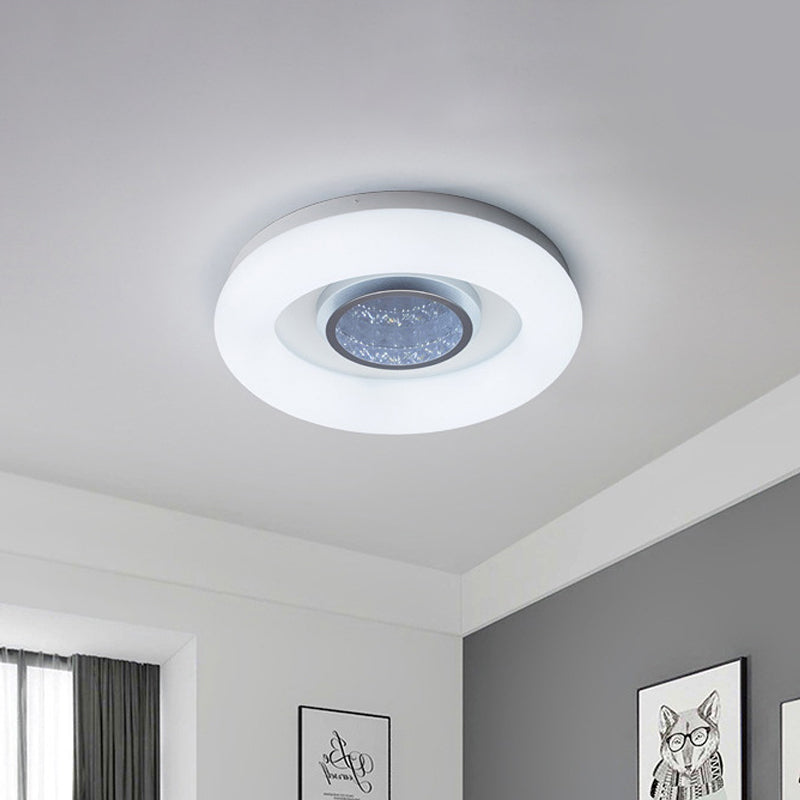 Bedroom LED Ceiling Flush Minimalist Black/Grey/Silver Flush Mount Light with Ring Acrylic Shade Clearhalo 'Ceiling Lights' 'Close To Ceiling Lights' 'Close to ceiling' 'Flush mount' Lighting' 781336