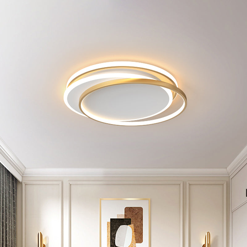 Gold Loop Ceiling Flush Light Simplicity Acrylic 18"/22" Wide LED Flush Mount Lighting in Warm/White Light Clearhalo 'Ceiling Lights' 'Close To Ceiling Lights' 'Close to ceiling' 'Flush mount' Lighting' 781386