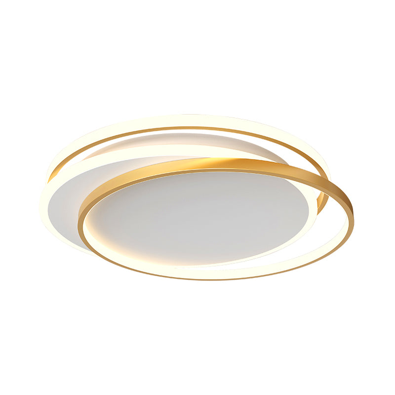 Gold Loop Ceiling Flush Light Simplicity Acrylic 18"/22" Wide LED Flush Mount Lighting in Warm/White Light Clearhalo 'Ceiling Lights' 'Close To Ceiling Lights' 'Close to ceiling' 'Flush mount' Lighting' 781387