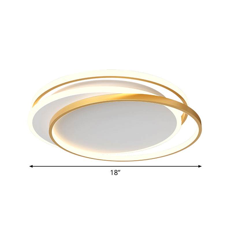 Gold Loop Ceiling Flush Light Simplicity Acrylic 18"/22" Wide LED Flush Mount Lighting in Warm/White Light Clearhalo 'Ceiling Lights' 'Close To Ceiling Lights' 'Close to ceiling' 'Flush mount' Lighting' 781388