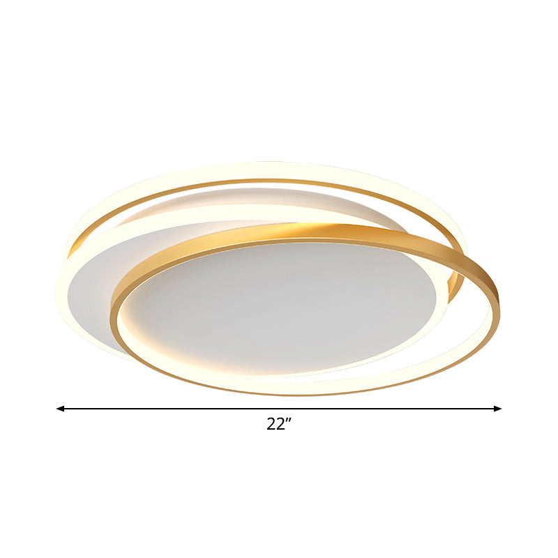 Gold Loop Ceiling Flush Light Simplicity Acrylic 18"/22" Wide LED Flush Mount Lighting in Warm/White Light Clearhalo 'Ceiling Lights' 'Close To Ceiling Lights' 'Close to ceiling' 'Flush mount' Lighting' 781389