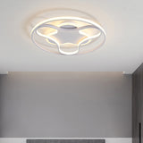 Fidget Spinner Shaped Flush Mount Minimalist Iron White 18"/21.5" Wide LED Ceiling Lighting in Warm/White Light White Clearhalo 'Ceiling Lights' 'Close To Ceiling Lights' 'Close to ceiling' 'Flush mount' Lighting' 781395