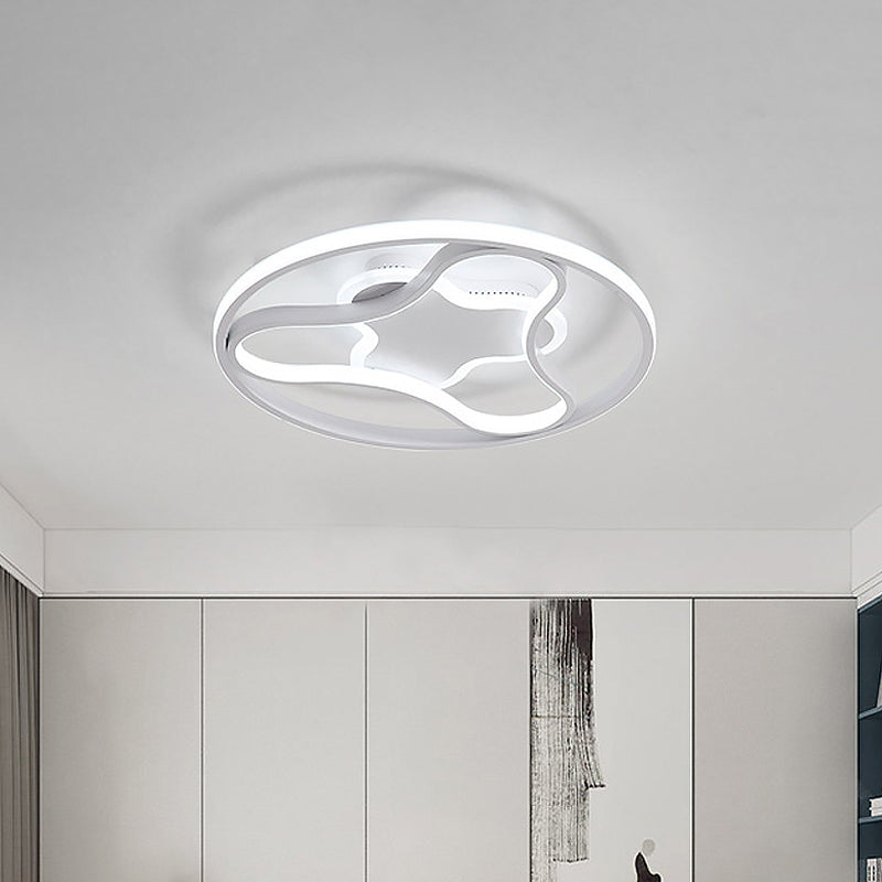 Fidget Spinner Shaped Flush Mount Minimalist Iron White 18"/21.5" Wide LED Ceiling Lighting in Warm/White Light Clearhalo 'Ceiling Lights' 'Close To Ceiling Lights' 'Close to ceiling' 'Flush mount' Lighting' 781396