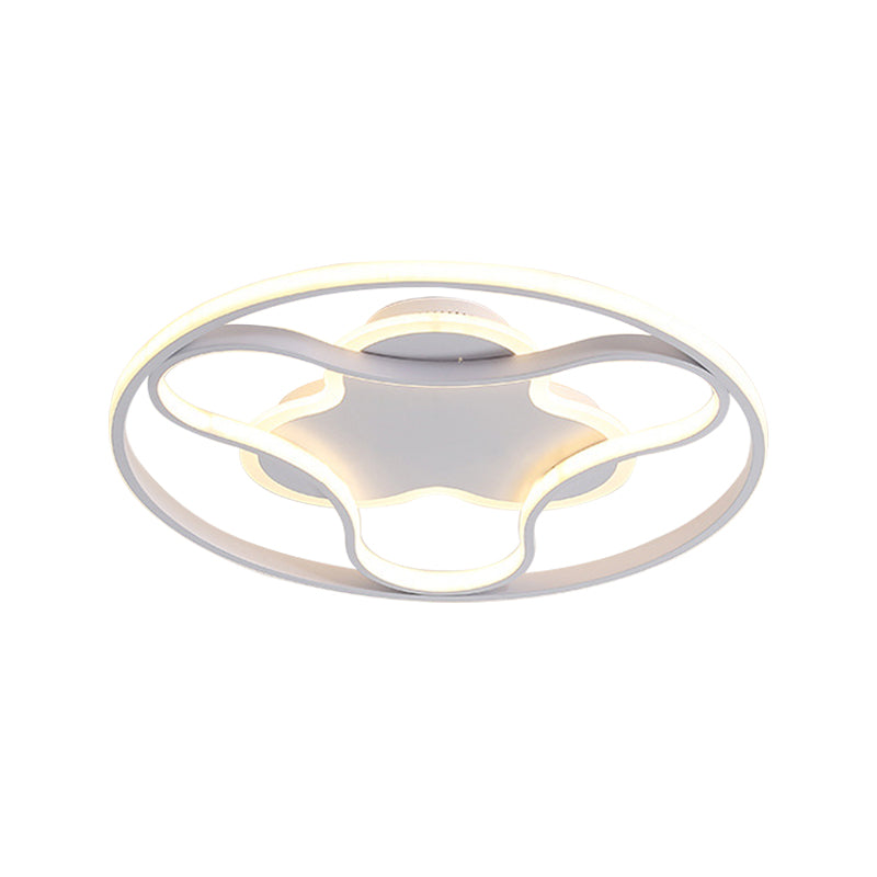 Fidget Spinner Shaped Flush Mount Minimalist Iron White 18"/21.5" Wide LED Ceiling Lighting in Warm/White Light Clearhalo 'Ceiling Lights' 'Close To Ceiling Lights' 'Close to ceiling' 'Flush mount' Lighting' 781397