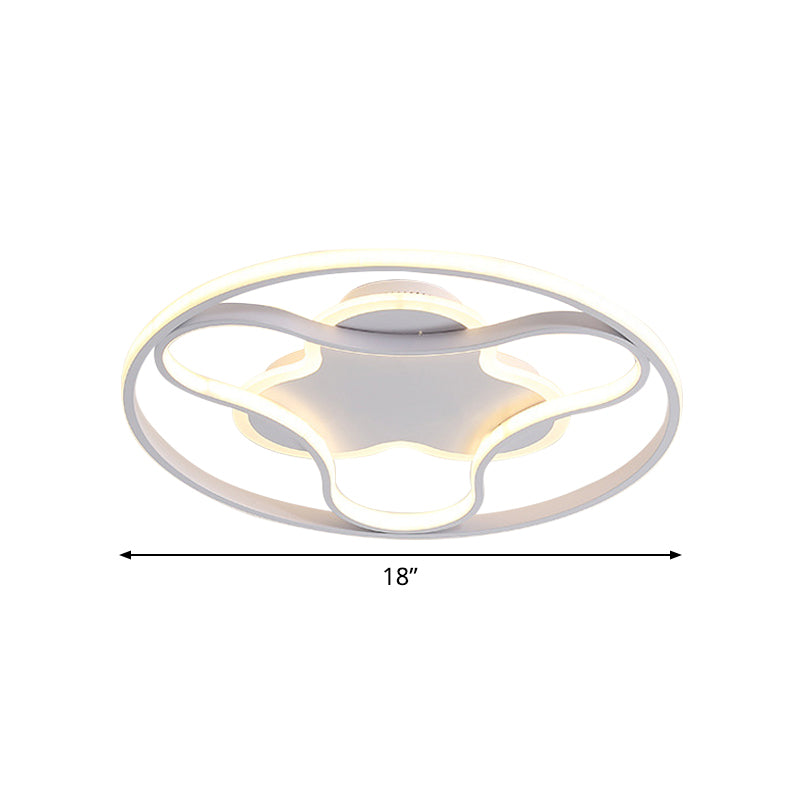 Fidget Spinner Shaped Flush Mount Minimalist Iron White 18"/21.5" Wide LED Ceiling Lighting in Warm/White Light Clearhalo 'Ceiling Lights' 'Close To Ceiling Lights' 'Close to ceiling' 'Flush mount' Lighting' 781398