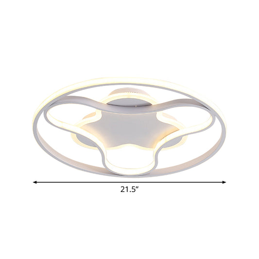 Fidget Spinner Shaped Flush Mount Minimalist Iron White 18"/21.5" Wide LED Ceiling Lighting in Warm/White Light Clearhalo 'Ceiling Lights' 'Close To Ceiling Lights' 'Close to ceiling' 'Flush mount' Lighting' 781399