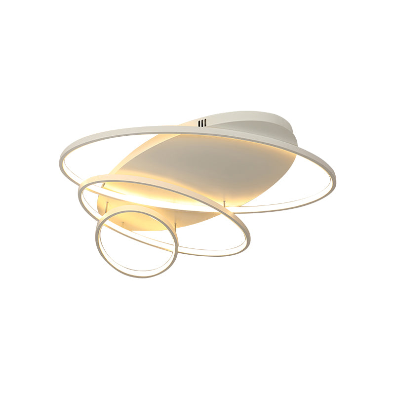 Modern Novelty LED Ceiling Flush Mount Black/White/Gold Intersected Oval Flush Mounted Lamp with Acrylic Shade, Warm/White Light Clearhalo 'Ceiling Lights' 'Close To Ceiling Lights' 'Close to ceiling' 'Flush mount' Lighting' 781406