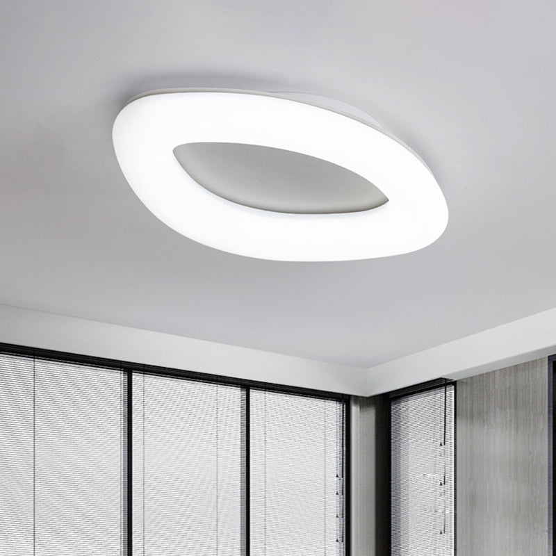 Simplicity Ellipse Flush Light Fixture Acrylic Living Room LED Ceiling Mount Lamp in White White Clearhalo 'Ceiling Lights' 'Close To Ceiling Lights' 'Close to ceiling' 'Flush mount' Lighting' 781425