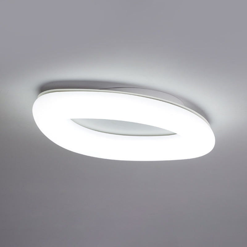 Simplicity Ellipse Flush Light Fixture Acrylic Living Room LED Ceiling Mount Lamp in White Clearhalo 'Ceiling Lights' 'Close To Ceiling Lights' 'Close to ceiling' 'Flush mount' Lighting' 781427