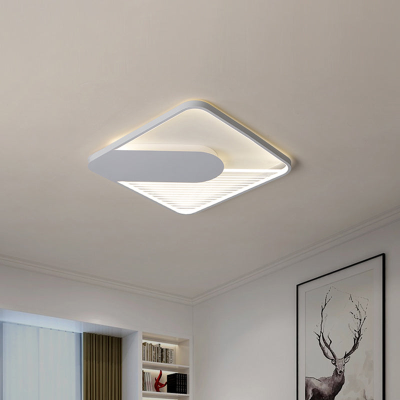 Super Thin Square Acrylic Flushmount Simple White 18"/21.5" Wide LED Ceiling Flush Mount Light in Warm/White Light Clearhalo 'Ceiling Lights' 'Close To Ceiling Lights' 'Close to ceiling' 'Flush mount' Lighting' 781430