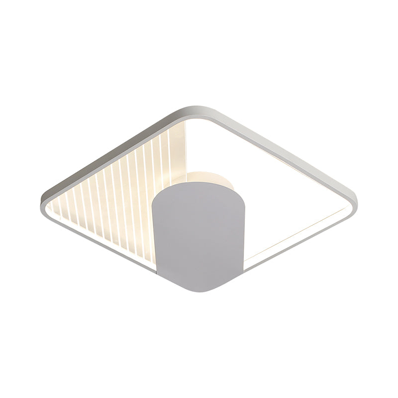 Super Thin Square Acrylic Flushmount Simple White 18"/21.5" Wide LED Ceiling Flush Mount Light in Warm/White Light Clearhalo 'Ceiling Lights' 'Close To Ceiling Lights' 'Close to ceiling' 'Flush mount' Lighting' 781431