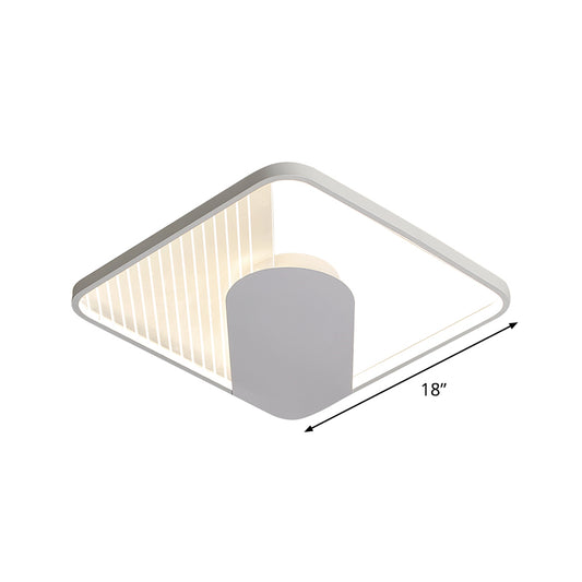 Super Thin Square Acrylic Flushmount Simple White 18"/21.5" Wide LED Ceiling Flush Mount Light in Warm/White Light Clearhalo 'Ceiling Lights' 'Close To Ceiling Lights' 'Close to ceiling' 'Flush mount' Lighting' 781432