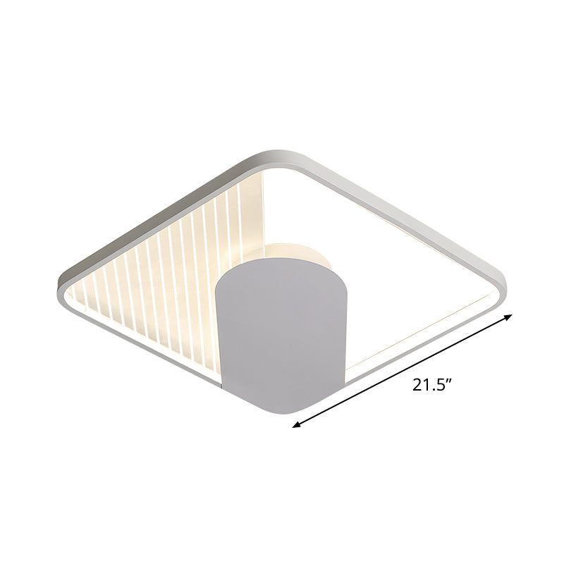 Super Thin Square Acrylic Flushmount Simple White 18"/21.5" Wide LED Ceiling Flush Mount Light in Warm/White Light Clearhalo 'Ceiling Lights' 'Close To Ceiling Lights' 'Close to ceiling' 'Flush mount' Lighting' 781433