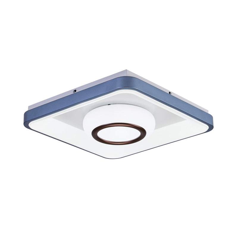 Triangle/Bubble/Circle Flush Mount Lamp Modern Acrylic Blue-White LED Ceiling Light with Square Frame Clearhalo 'Ceiling Lights' 'Close To Ceiling Lights' 'Close to ceiling' 'Flush mount' Lighting' 781439