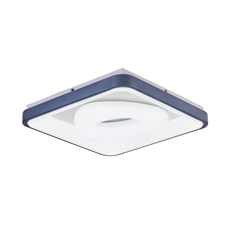 Triangle/Bubble/Circle Flush Mount Lamp Modern Acrylic Blue-White LED Ceiling Light with Square Frame Clearhalo 'Ceiling Lights' 'Close To Ceiling Lights' 'Close to ceiling' 'Flush mount' Lighting' 781444