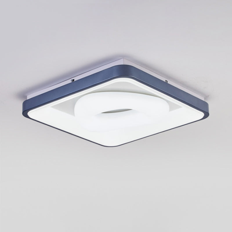 Triangle/Bubble/Circle Flush Mount Lamp Modern Acrylic Blue-White LED Ceiling Light with Square Frame Clearhalo 'Ceiling Lights' 'Close To Ceiling Lights' 'Close to ceiling' 'Flush mount' Lighting' 781445