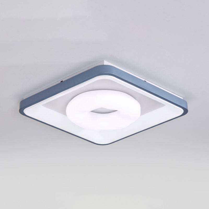 Triangle/Bubble/Circle Flush Mount Lamp Modern Acrylic Blue-White LED Ceiling Light with Square Frame Clearhalo 'Ceiling Lights' 'Close To Ceiling Lights' 'Close to ceiling' 'Flush mount' Lighting' 781449