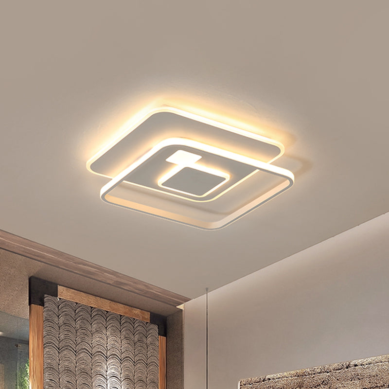 Rectangle Acrylic LED Ceiling Fixture Minimalist White Flush Mount Recessed Lighting in Warm/White Light Clearhalo 'Ceiling Lights' 'Close To Ceiling Lights' 'Close to ceiling' 'Flush mount' Lighting' 781467