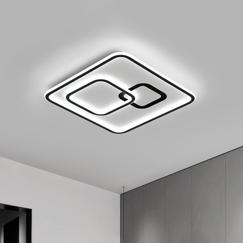 Acrylic Ultrathin Rhombus Ceiling Flush Simple Stylish Black LED Flush Mounted Light for Bedroom, 16"/19.5" Wide Black Clearhalo 'Ceiling Lights' 'Close To Ceiling Lights' 'Close to ceiling' 'Flush mount' Lighting' 781470