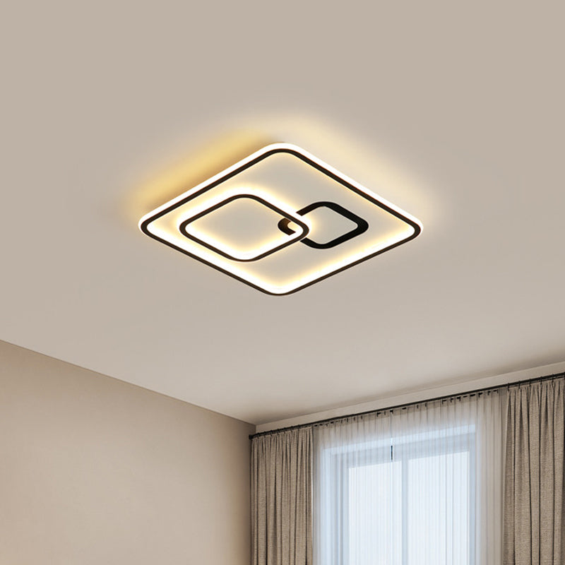 Acrylic Ultrathin Rhombus Ceiling Flush Simple Stylish Black LED Flush Mounted Light for Bedroom, 16"/19.5" Wide Clearhalo 'Ceiling Lights' 'Close To Ceiling Lights' 'Close to ceiling' 'Flush mount' Lighting' 781471