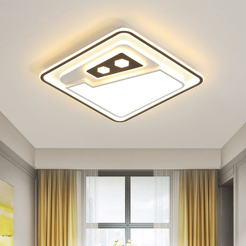 Contemporary LED Ceiling Flushmount Lamp White Splicing Square Flush Mounted Lamp with Acrylic Shade Clearhalo 'Ceiling Lights' 'Close To Ceiling Lights' 'Close to ceiling' 'Flush mount' Lighting' 781491