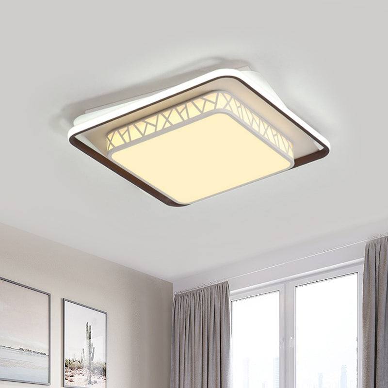 X-Side Square LED Flush Mount Lighting Modern Acrylic White LED Ceiling Light Fixture for Bedroom Clearhalo 'Ceiling Lights' 'Close To Ceiling Lights' 'Close to ceiling' 'Flush mount' Lighting' 781495