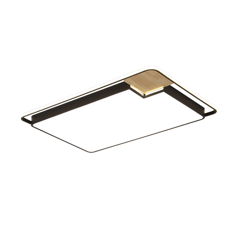 Rectangle Splicing Surface Ceiling Light Nordic Acrylic Lounge LED Flush Mount Lamp in Black-Wood Clearhalo 'Ceiling Lights' 'Close To Ceiling Lights' 'Close to ceiling' 'Flush mount' Lighting' 781518