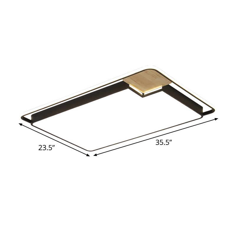 Rectangle Splicing Surface Ceiling Light Nordic Acrylic Lounge LED Flush Mount Lamp in Black-Wood Clearhalo 'Ceiling Lights' 'Close To Ceiling Lights' 'Close to ceiling' 'Flush mount' Lighting' 781519