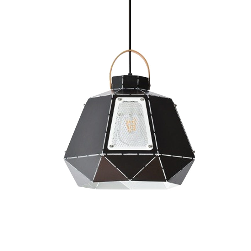 Iron Laser-Cut Kettle Pendant Lamp Macaron 1-Light Black/Grey/Blue Suspension Lighting with Mesh Screen Clearhalo 'Ceiling Lights' 'Pendant Lights' 'Pendants' Lighting' 781551