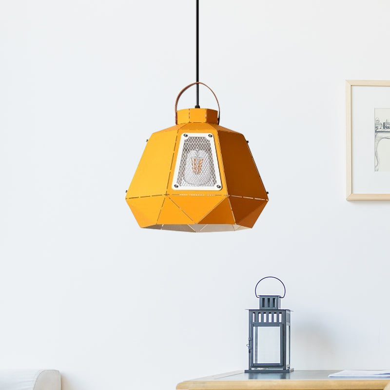 Iron Laser-Cut Kettle Pendant Lamp Macaron 1-Light Black/Grey/Blue Suspension Lighting with Mesh Screen Clearhalo 'Ceiling Lights' 'Pendant Lights' 'Pendants' Lighting' 781557