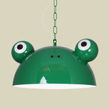 Frog Kindergarten Ceiling Pendant Iron 1 Bulb Kids Style Hanging Lamp Kit in Red/Blue/Green Clearhalo 'Ceiling Lights' 'Pendant Lights' 'Pendants' Lighting' 781598