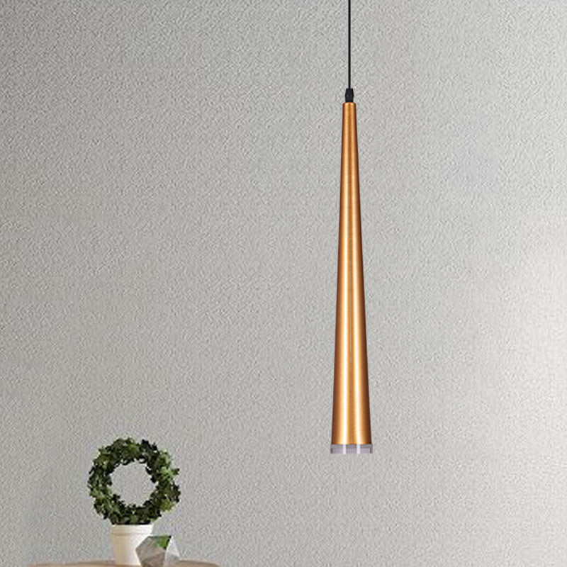 Tapering Mini Hanging Pendant Macaron Metal 1 Bulb Grey/White/Red Suspended Lighting Fixture over Table Clearhalo 'Ceiling Lights' 'Pendant Lights' 'Pendants' Lighting' 781674