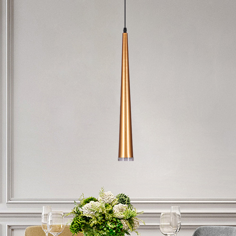 Tapering Mini Hanging Pendant Macaron Metal 1 Bulb Grey/White/Red Suspended Lighting Fixture over Table Clearhalo 'Ceiling Lights' 'Pendant Lights' 'Pendants' Lighting' 781675