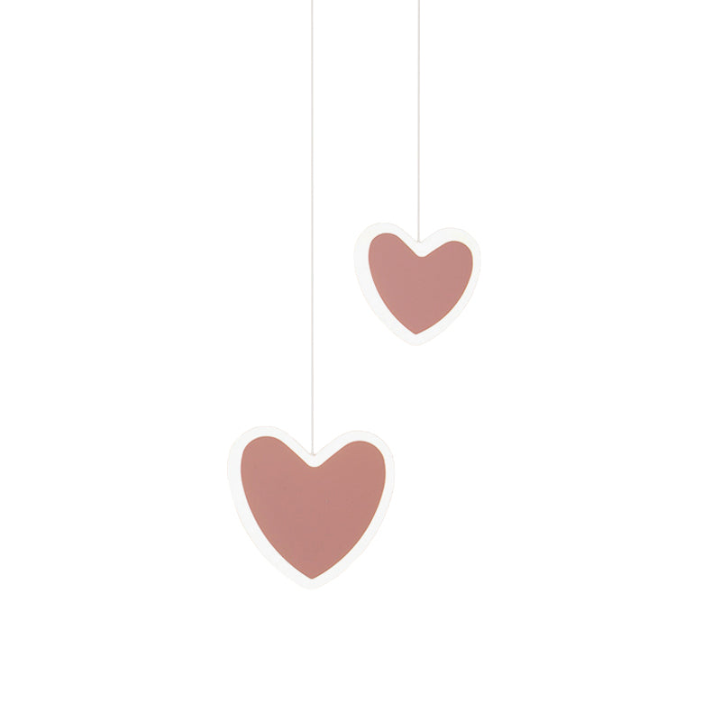 Kids LED Hanging Light Fixture White/Pink Flower/Loving Heart/Butterfly Mini Suspension Pendant with Acrylic Shade Clearhalo 'Ceiling Lights' 'Pendant Lights' 'Pendants' Lighting' 781740