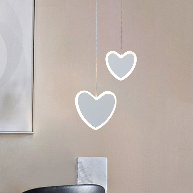 Kids LED Hanging Light Fixture White/Pink Flower/Loving Heart/Butterfly Mini Suspension Pendant with Acrylic Shade Clearhalo 'Ceiling Lights' 'Pendant Lights' 'Pendants' Lighting' 781745