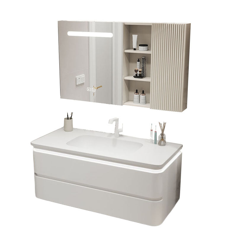 Wall Mount Modern Bathroom Vanity Set with Mirror Faucet Sink Clearhalo 'Bathroom Remodel & Bathroom Fixtures' 'Bathroom Vanities' 'bathroom_vanities' 'Home Improvement' 'home_improvement' 'home_improvement_bathroom_vanities' 7817725