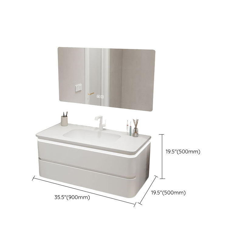 Wall Mount Modern Bathroom Vanity Set with Mirror Faucet Sink Clearhalo 'Bathroom Remodel & Bathroom Fixtures' 'Bathroom Vanities' 'bathroom_vanities' 'Home Improvement' 'home_improvement' 'home_improvement_bathroom_vanities' 7817741