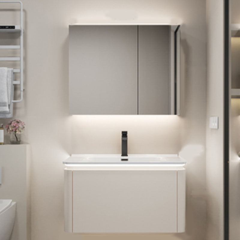 Wall Mount Modern Bathroom Sink Vanity with Mirror Faucet Sink Vanity & Faucet & Mirror Cabinet Clearhalo 'Bathroom Remodel & Bathroom Fixtures' 'Bathroom Vanities' 'bathroom_vanities' 'Home Improvement' 'home_improvement' 'home_improvement_bathroom_vanities' 7817783
