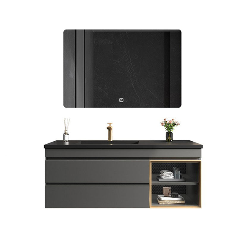 Wall Mount Modern Bathroom Sink Vanity with Faucet Sink Mirror Vanity & Faucet & Smart Mirror 28"L x 22"W x 18"H Clearhalo 'Bathroom Remodel & Bathroom Fixtures' 'Bathroom Vanities' 'bathroom_vanities' 'Home Improvement' 'home_improvement' 'home_improvement_bathroom_vanities' 7818572