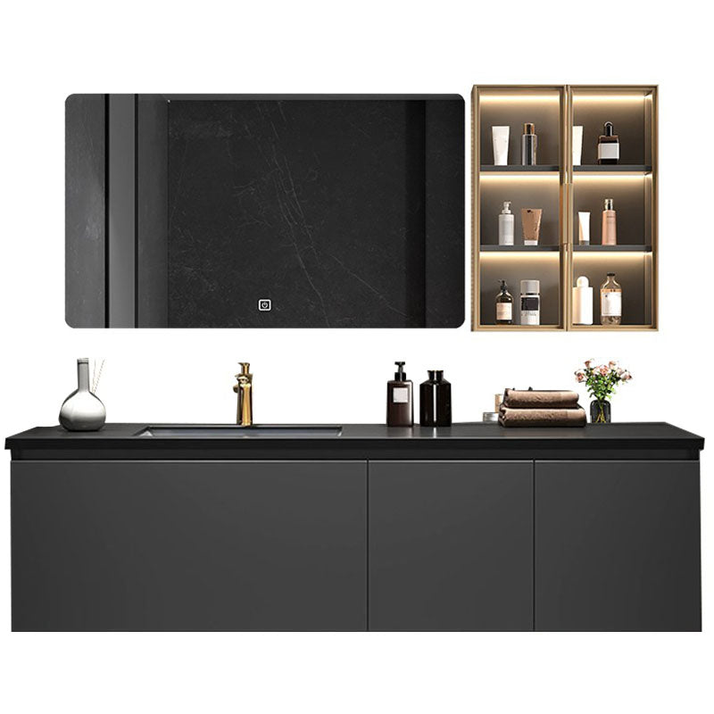 Wall Mount Modern Bathroom Sink Vanity with Faucet Sink Mirror Clearhalo 'Bathroom Remodel & Bathroom Fixtures' 'Bathroom Vanities' 'bathroom_vanities' 'Home Improvement' 'home_improvement' 'home_improvement_bathroom_vanities' 7818580