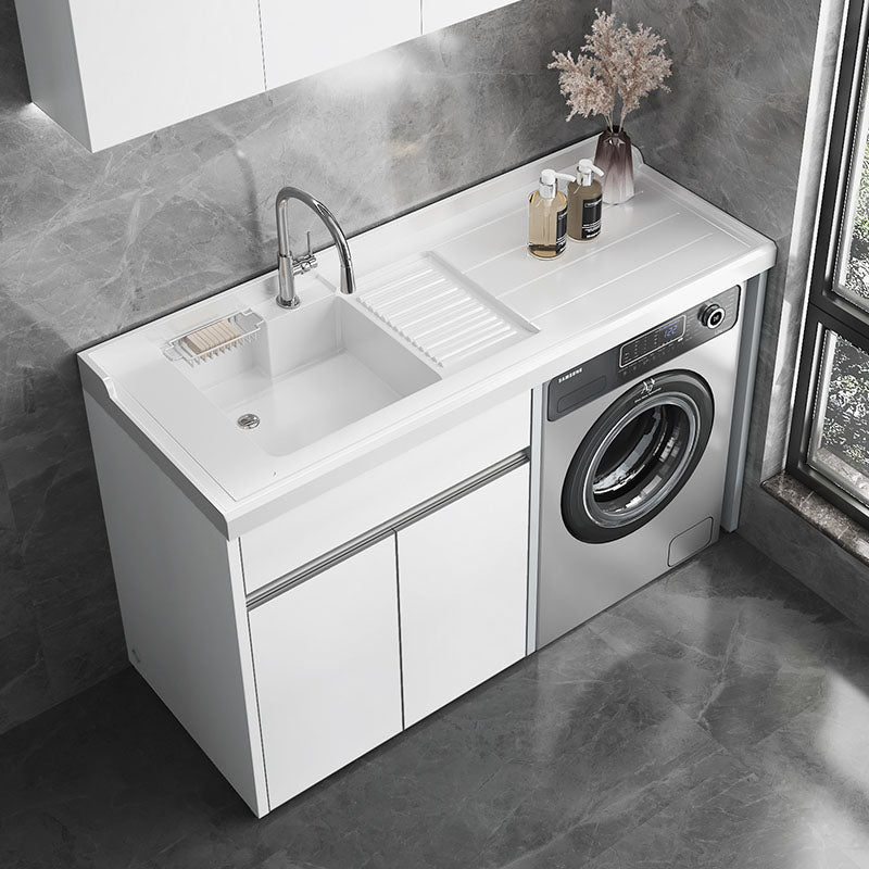 Modern Freestanding Sink Vanity with Faucet Sink for Bathroom Vanity & Faucet 51"L x 24"W x 38"H Left Clearhalo 'Bathroom Remodel & Bathroom Fixtures' 'Bathroom Vanities' 'bathroom_vanities' 'Home Improvement' 'home_improvement' 'home_improvement_bathroom_vanities' 7818625