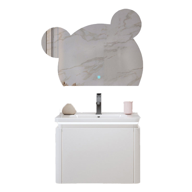 Sink Included Wall Mount Sink Vanity with Mirror Faucet for Bathroom Clearhalo 'Bathroom Remodel & Bathroom Fixtures' 'Bathroom Vanities' 'bathroom_vanities' 'Home Improvement' 'home_improvement' 'home_improvement_bathroom_vanities' 7818655